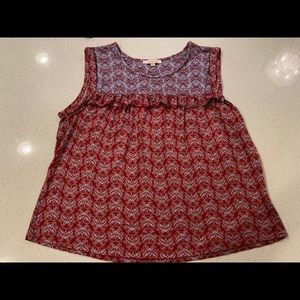 Skies Are Blue Petite Ruffle Knit Sleeveless Top—like new!